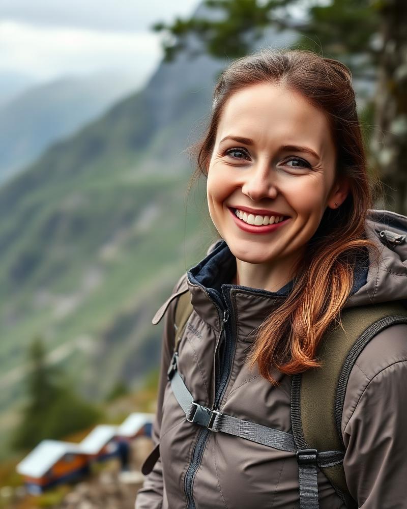 Johanna på fjälltur i 40-årsåldern